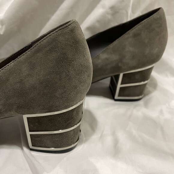 NWOB Womens Sz 8.5 Never worn Steven by Steve Madden Buena Gray 2.5" Suede Heels - Picture 2 of 14